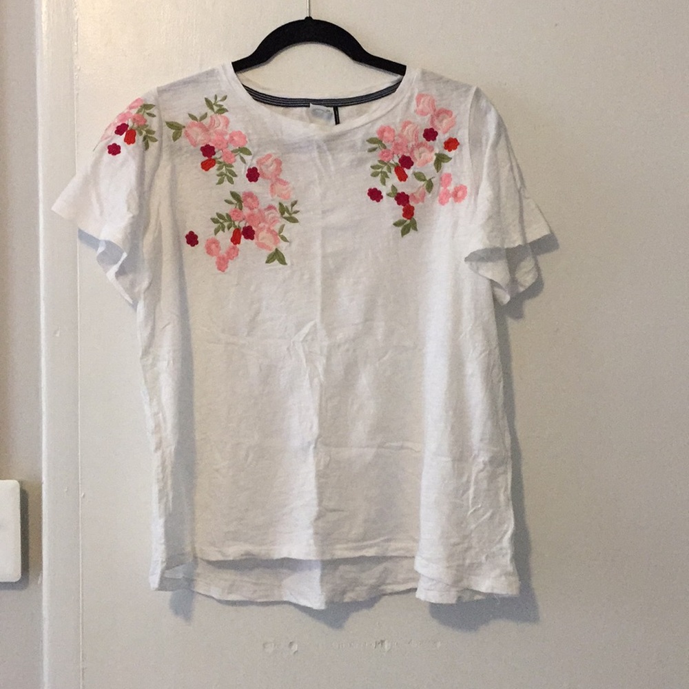 Embroidered Anthropologie Tee